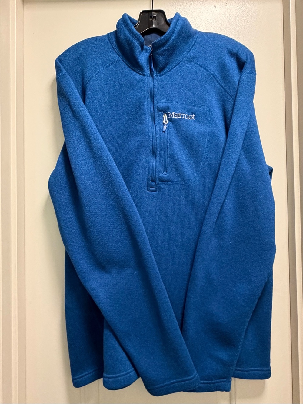 Marmot Men’s Drop Line Half Zip XL Blue Fleece Pullover Jacket